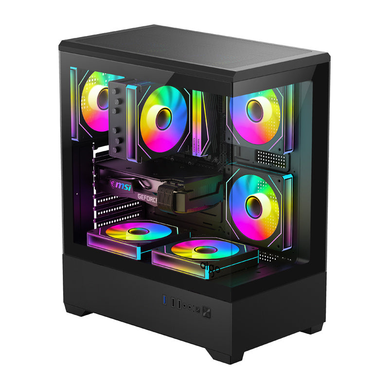 DarkFlash Computer Case C365 Black (+5 Fans)