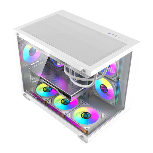 DarkFlash Computer Case B275 White PRO (+6 Fans)