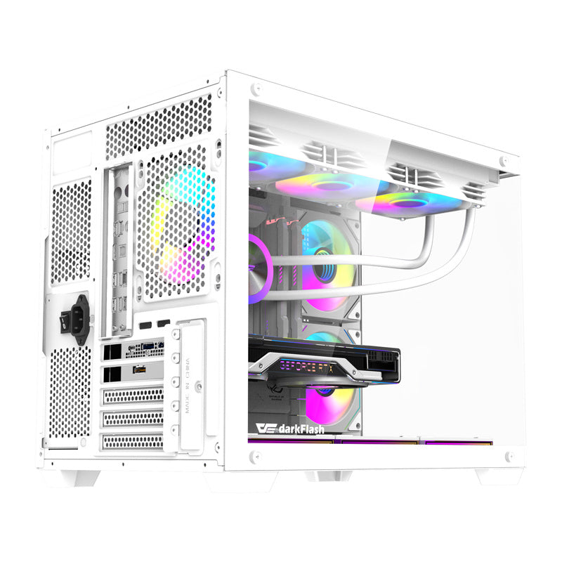 DarkFlash Computer Case B275 White PRO (+6 Fans)