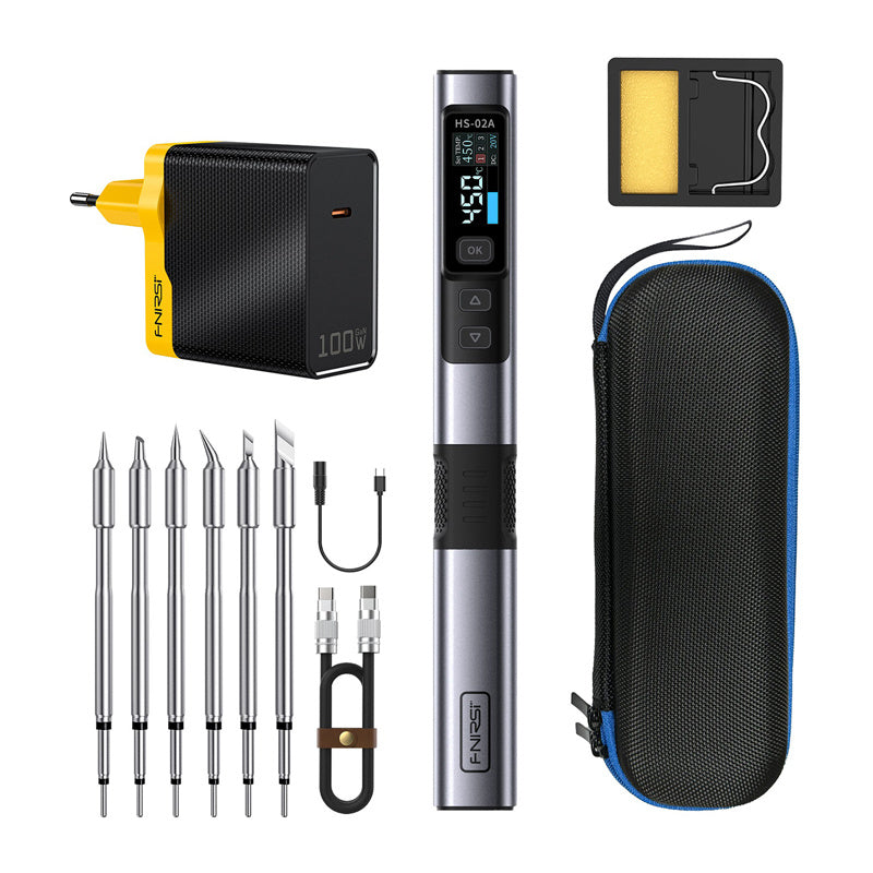 FNIRSI 100W Smart Soldering Iron with Tool Box HS-02A MAX