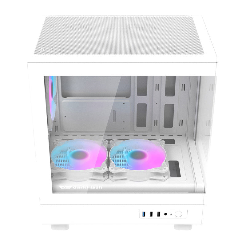 DarkFlash DB330M White Computer Case (+3 Fans) v2