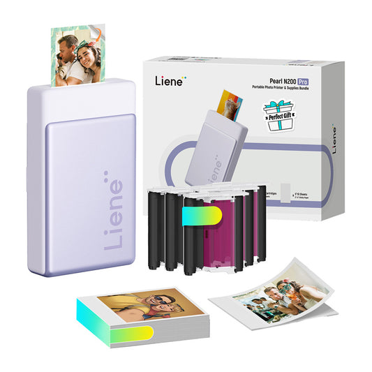Liene Pearl N200 Pro 2x3 Inch Photo Printer, bundl