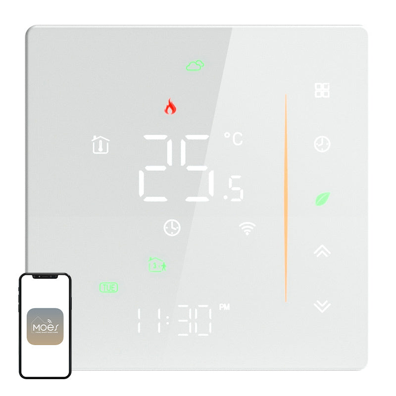 Smart Electric Floor Heating Thermostat MOES WHT-006-GB-WH Wi-Fi (white)