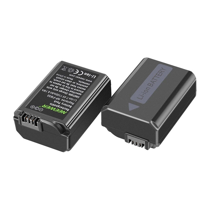 2-Pack Replacement Sony Battery and Charger Set NEEWER NP-FW50