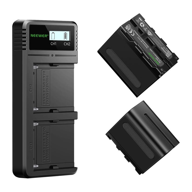 Set of 2 batteries with charger  NEEWER