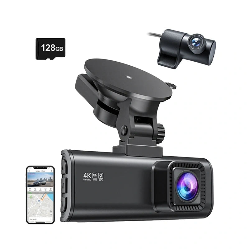 Dashcam REDTIGER F7NP WiFi 4K + 1080p 128GB