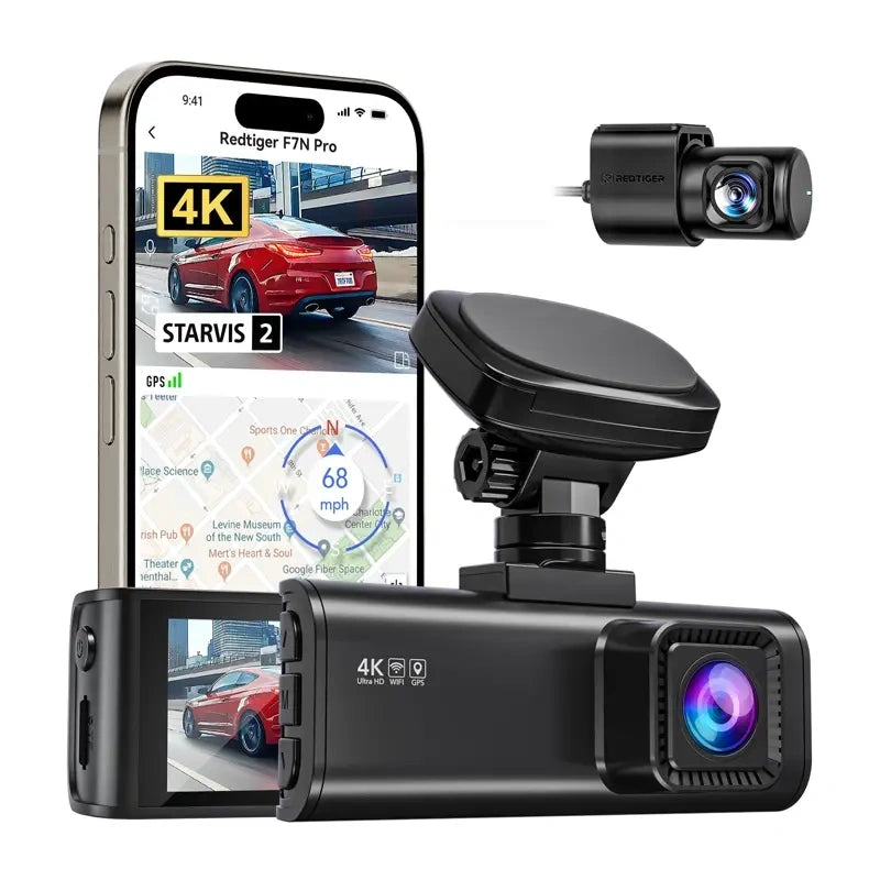 Dashcam REDTIGER F7N Pro WiFi 4K + 1080p 64GB