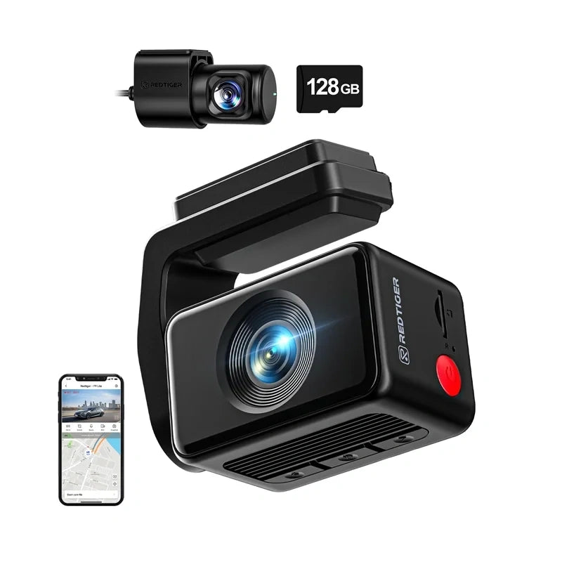 Dashcam REDTIGER F4 Pro WiFi 4K + 1080p 128GB