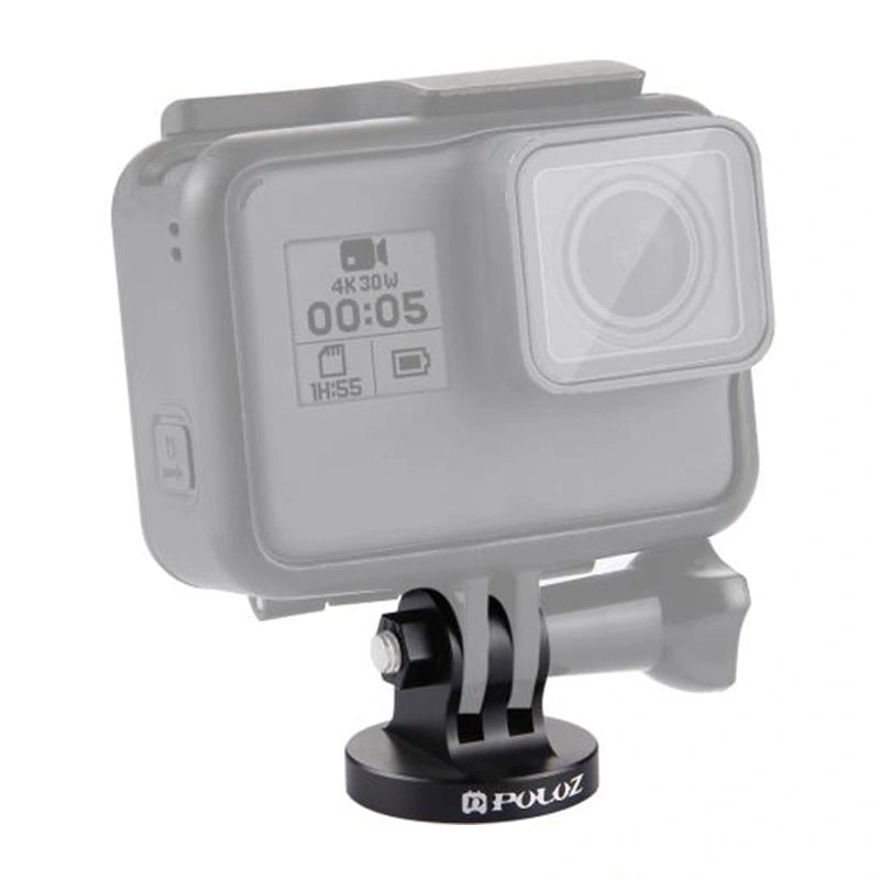 Mount Puluz 1/4 Inch CNC Tripod Mount Adapter for Action Cameras (Black)