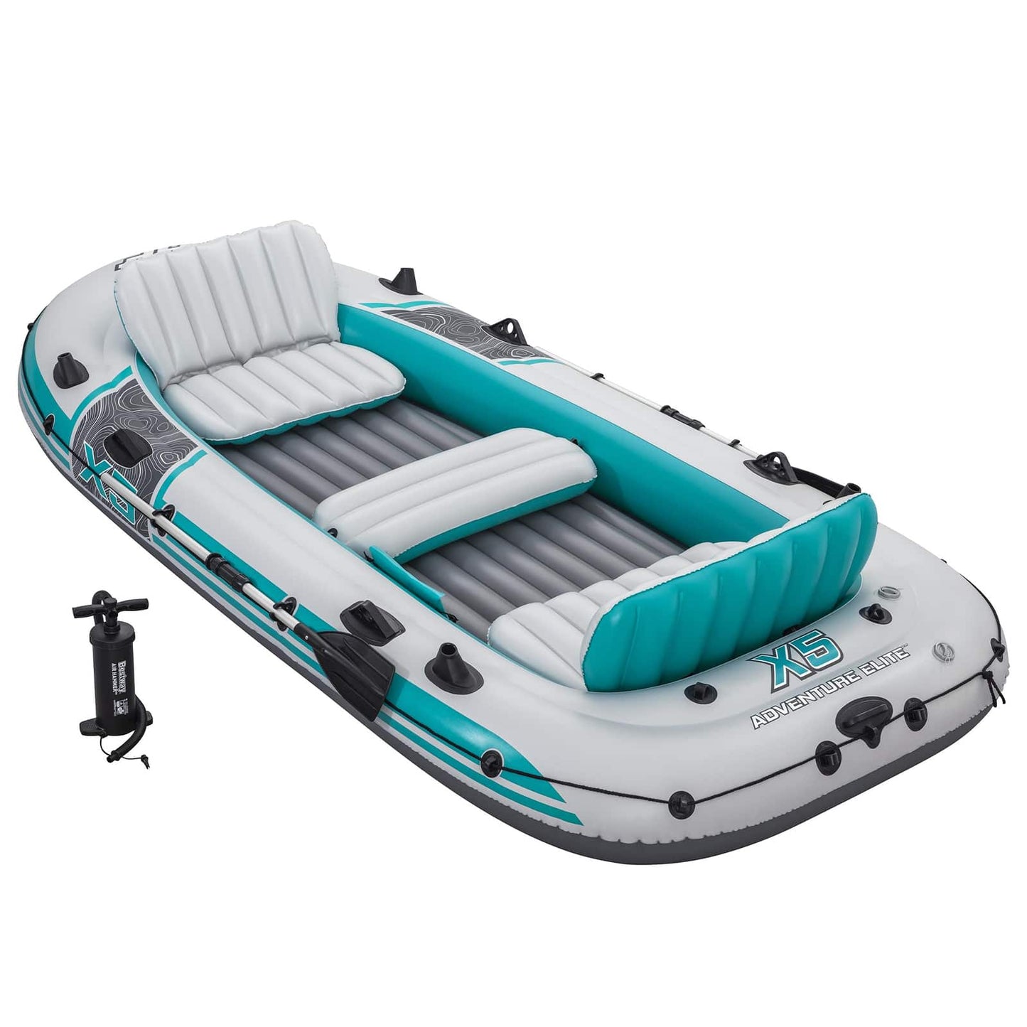 Bestway Φουσκωτή βάρκα Γκρι και Λευκό 3,64 x 1,66 μ PVC
