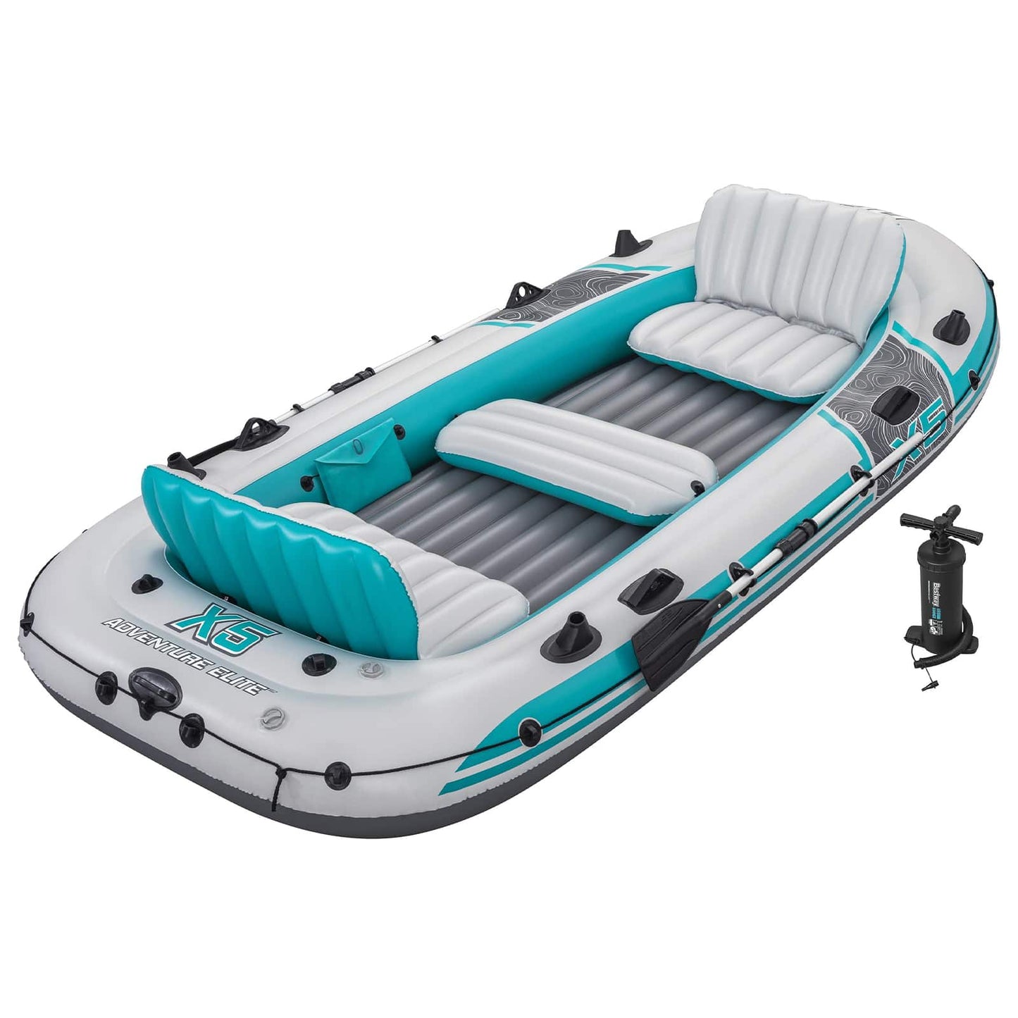 Bestway Φουσκωτή βάρκα Γκρι και Λευκό 3,64 x 1,66 μ PVC