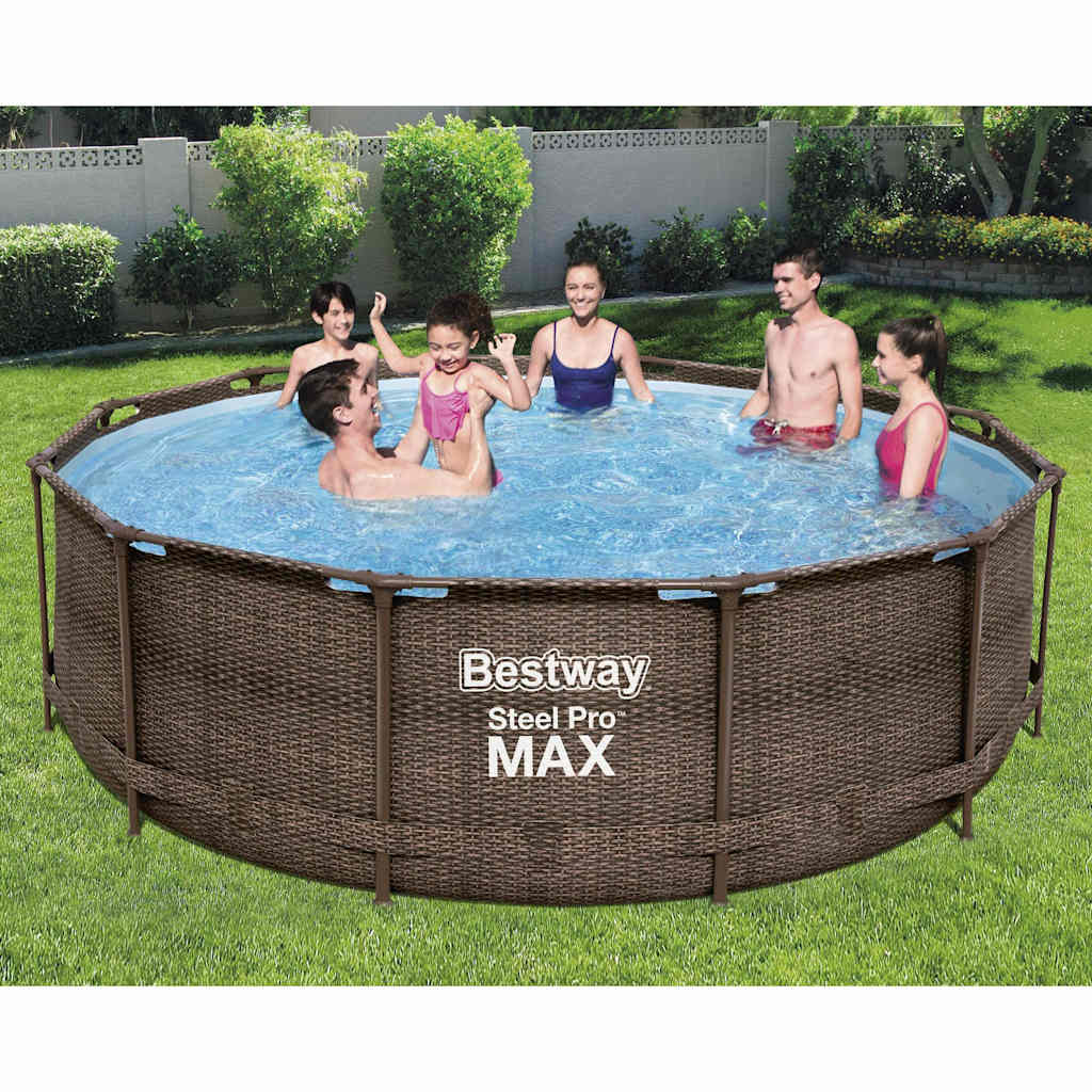 Bestway Σετ Πισίνας Deluxe Series Steel Pro MAX Στρογγυλό 366x100 εκ.