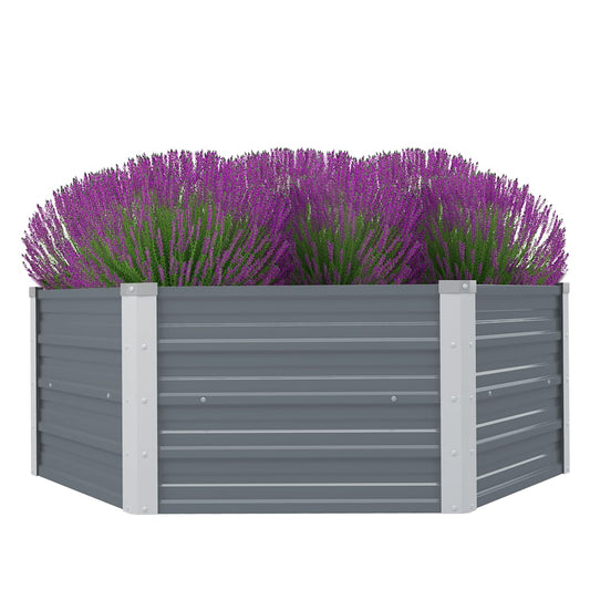 vidaXL Ζαρντινιέρα Ψηλή Γκρι 129 x 129 x 45 εκ. Γαλβανισμένος Χάλυβας