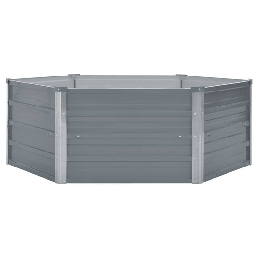 vidaXL Ζαρντινιέρα Ψηλή Γκρι 129 x 129 x 45 εκ. Γαλβανισμένος Χάλυβας