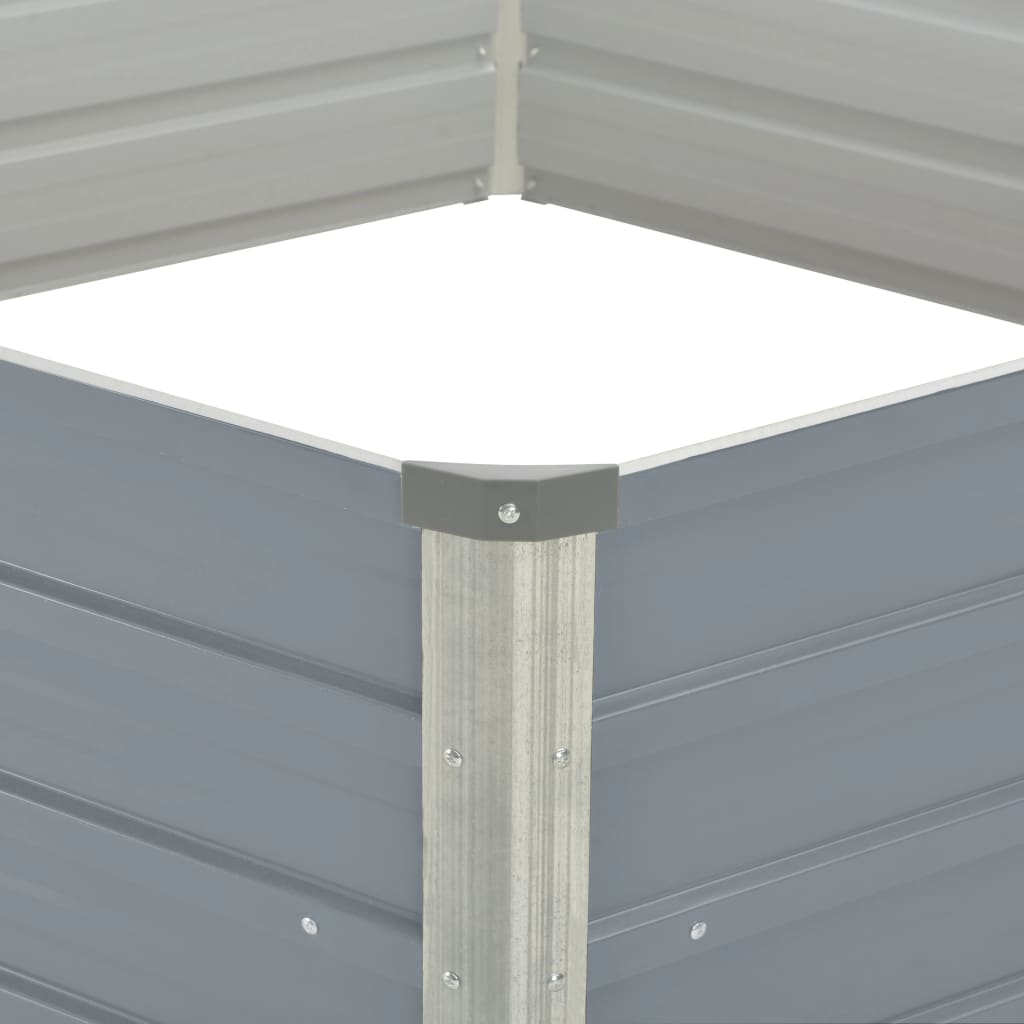 vidaXL Ζαρντινιέρα Ψηλή Γκρι 129 x 129 x 46 εκ. Γαλβανισμένος Χάλυβας