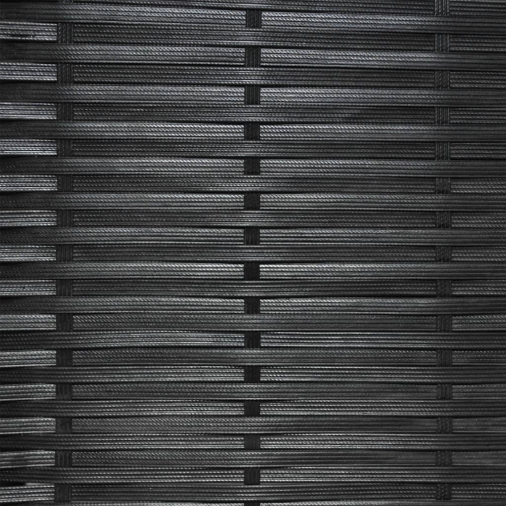 vidaXL Σετ Επίπλων Bistro 3 Τεμαχίων Μαύρο Συνθετ. Ρατάν με Μαξιλάρια