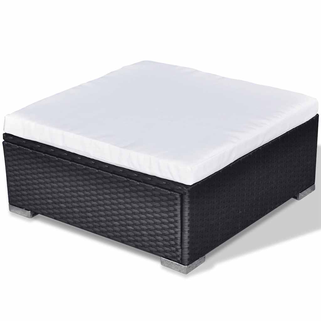 vidaXL Σαλόνι Κήπου 6 Τεμαχίων Μαύρο από Συνθετικό Ρατάν με Μαξιλάρια