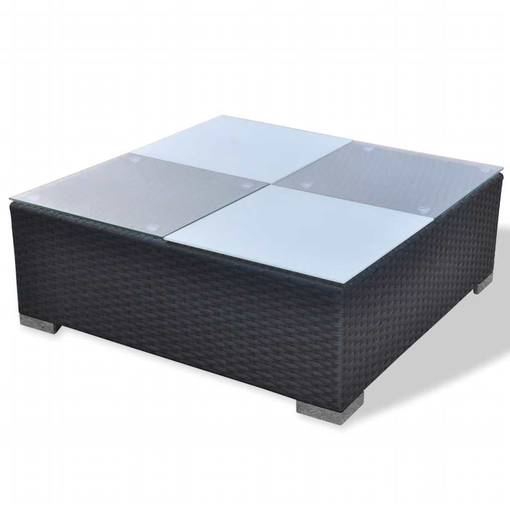 vidaXL Σαλόνι Κήπου 6 Τεμαχίων Μαύρο από Συνθετικό Ρατάν με Μαξιλάρια