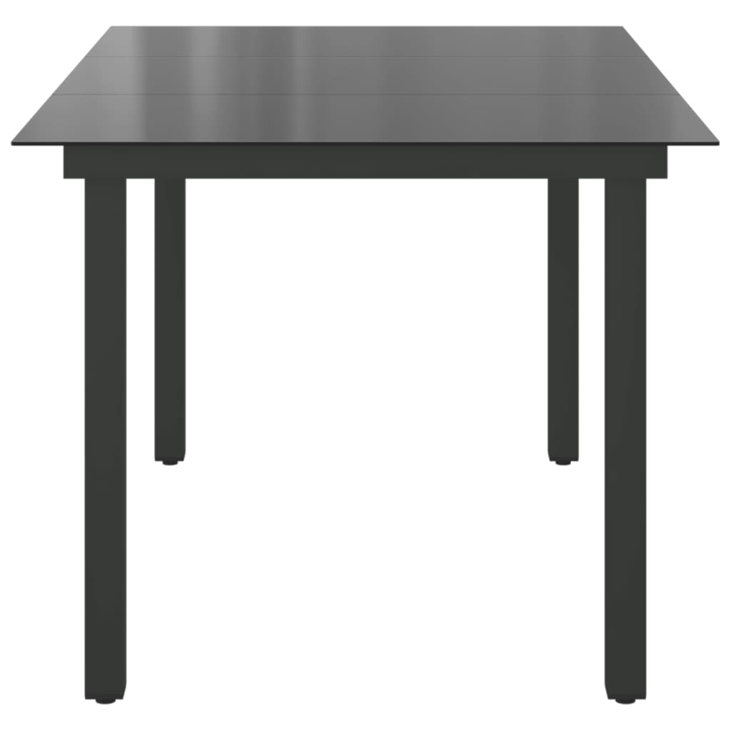 vidaXL Τραπέζι Κήπου Μαύρο 150 x 90 x 74 εκ. από Αλουμίνιο / Γυαλί