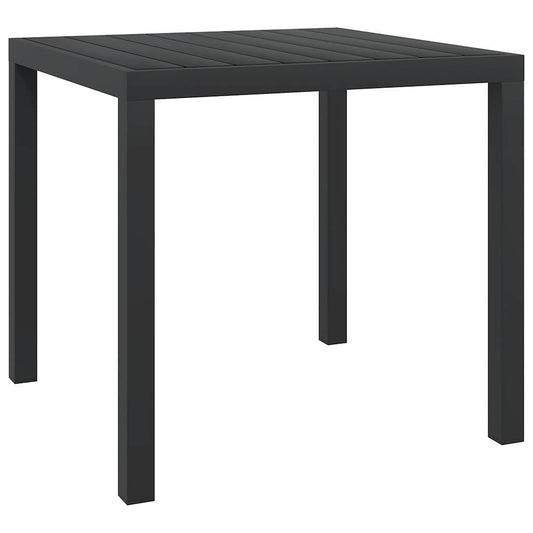 vidaXL Τραπέζι Κήπου Μαύρο 80 x 80 x 74 εκ. από Αλουμίνιο / WPC
