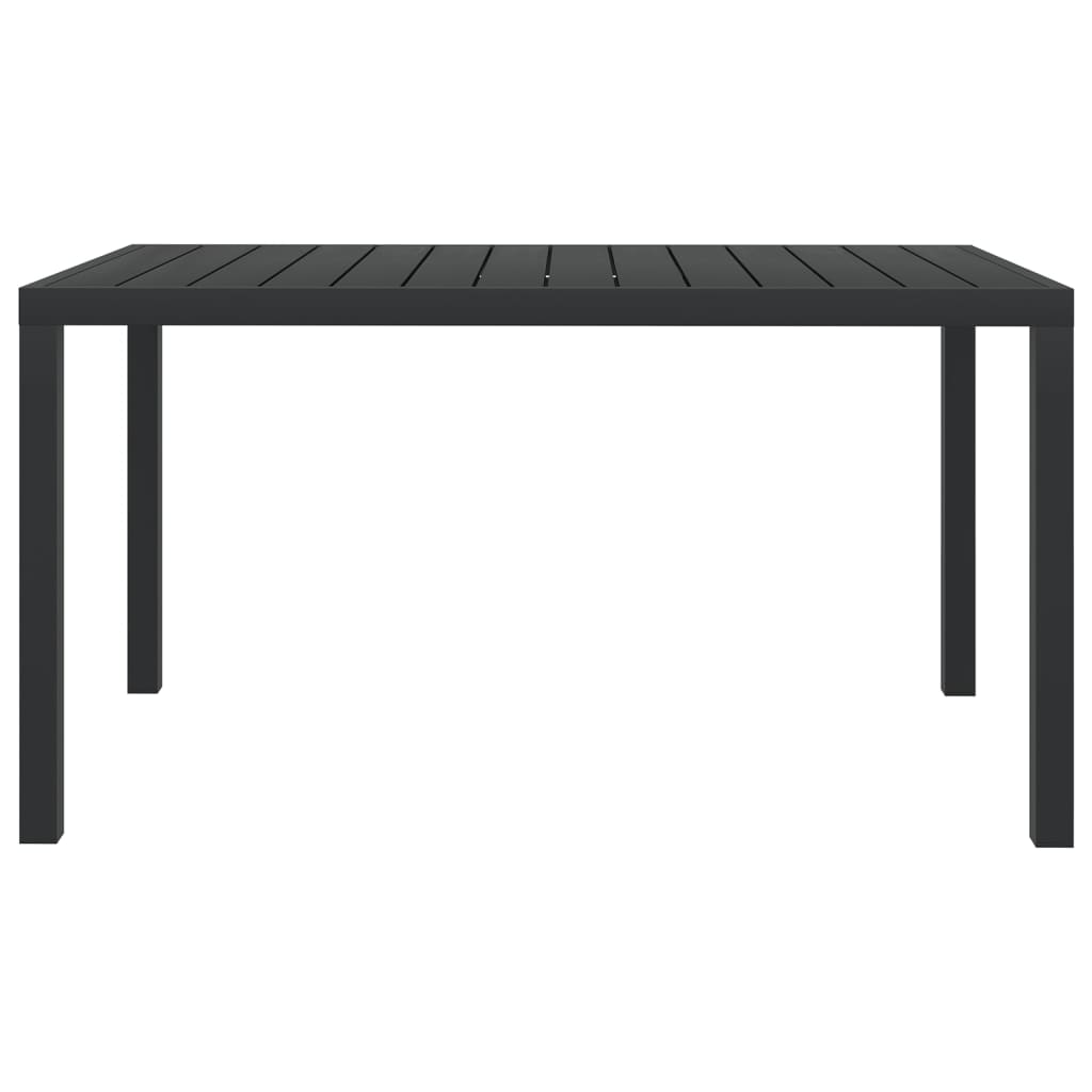 vidaXL Τραπέζι Κήπου Μαύρο 150 x 90 x 74 εκ. από Αλουμίνιο / WPC