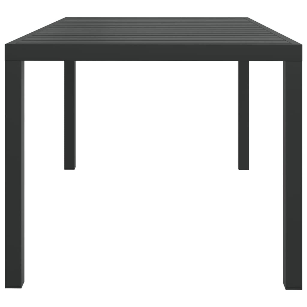 vidaXL Τραπέζι Κήπου Μαύρο 150 x 90 x 74 εκ. από Αλουμίνιο / WPC