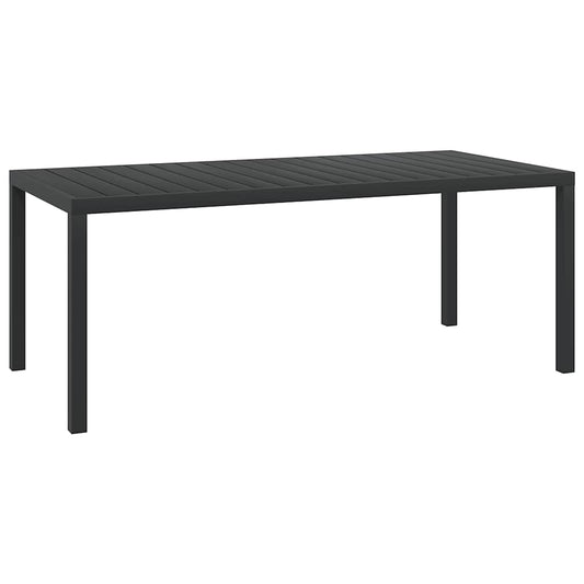 vidaXL Τραπέζι Κήπου Μαύρο 185 x 90 x 74 εκ. από Αλουμίνιο / WPC
