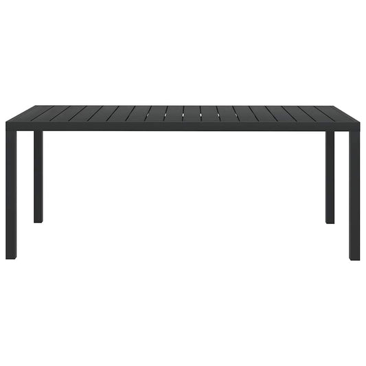 vidaXL Τραπέζι Κήπου Μαύρο 185 x 90 x 74 εκ. από Αλουμίνιο / WPC