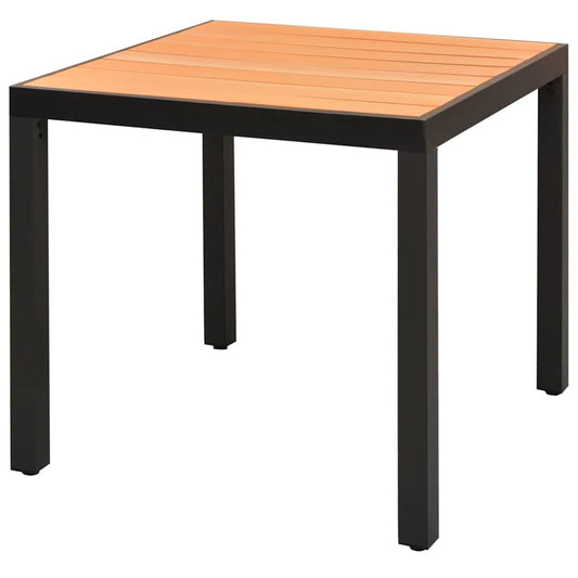vidaXL Τραπέζι Κήπου Καφέ 80 x 80 x 74 εκ. από Αλουμίνιο / WPC