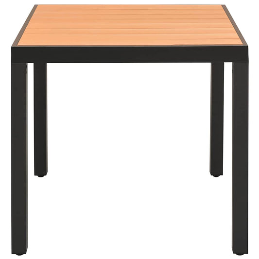 vidaXL Τραπέζι Κήπου Καφέ 80 x 80 x 74 εκ. από Αλουμίνιο / WPC