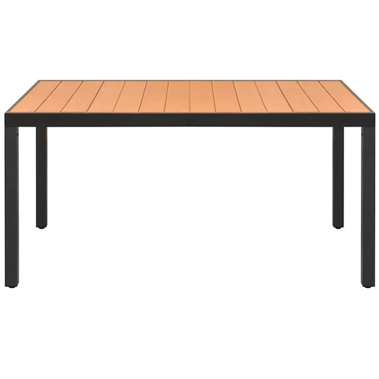 vidaXL Τραπέζι Κήπου Καφέ 150 x 90 x 74 εκ. από Αλουμίνιο / WPC