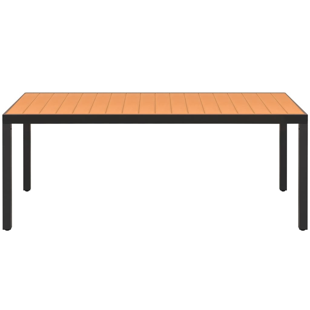 vidaXL Τραπέζι Κήπου Καφέ 185 x 90 x 74 εκ. από Αλουμίνιο / WPC