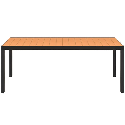 vidaXL Τραπέζι Κήπου Καφέ 185 x 90 x 74 εκ. από Αλουμίνιο / WPC