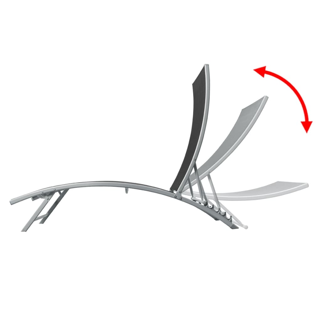 vidaXL Ξαπλώστρα Μαύρη από Ατσάλι και Textilene