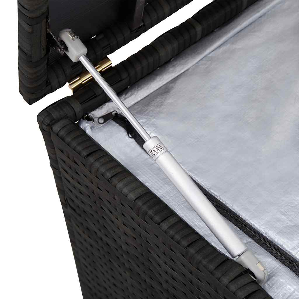 vidaXL Κουτί Αποθήκευσης Κήπου Μαύρο 150x50x60 εκ. από Συνθετικό Ρατάν