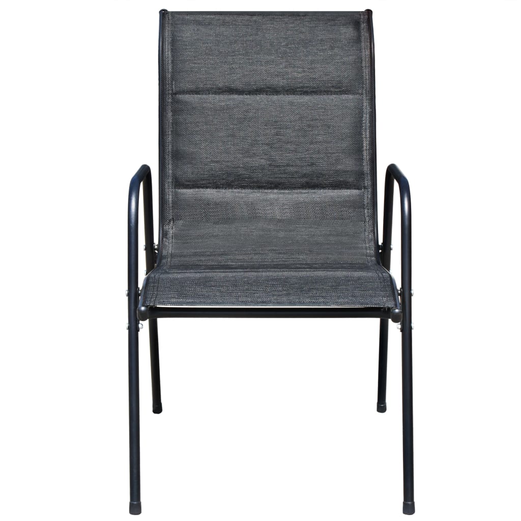 vidaXL Σετ Τραπεζαρίας Εξωτερικού Χώρου 5 Τεμαχίων Μαύρο Ατσάλινο