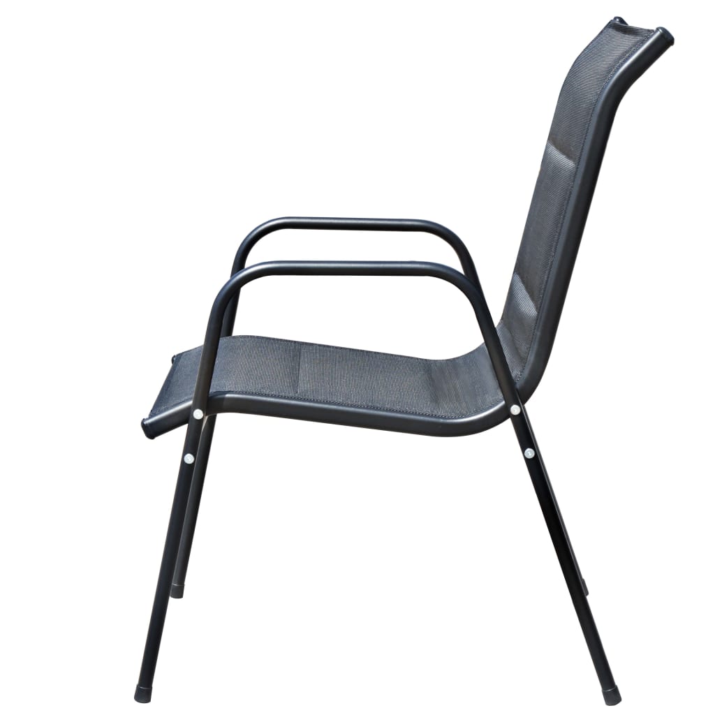 vidaXL Σετ Τραπεζαρίας Εξωτερικού Χώρου 5 Τεμαχίων Μαύρο Ατσάλινο