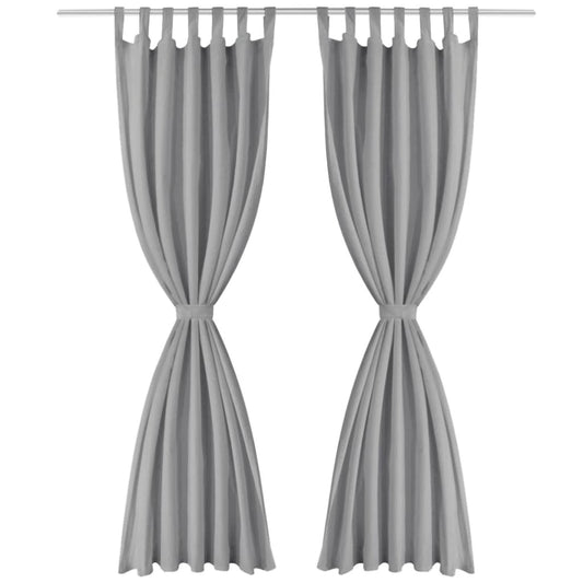 vidaXL Κουρτίνες με Θηλιές 2 τεμ. Γκρι 140 x 225 εκ. από Microsatin