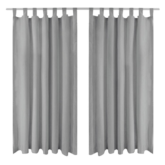 vidaXL Κουρτίνες με Θηλιές 2 τεμ. Γκρι 140 x 245 εκ. από Microsatin