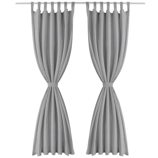 vidaXL Κουρτίνες με Θηλιές 2 τεμ. Γκρι 140 x 245 εκ. από Microsatin