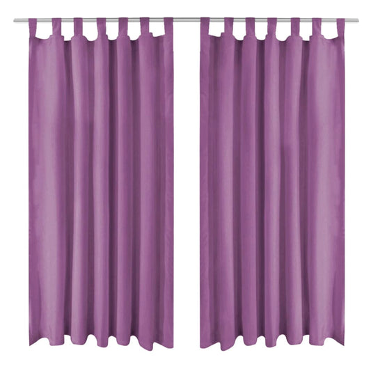vidaXL Κουρτίνες με Θηλιές 2 τεμ. Λιλά 140 x 225 εκ από Microsatin