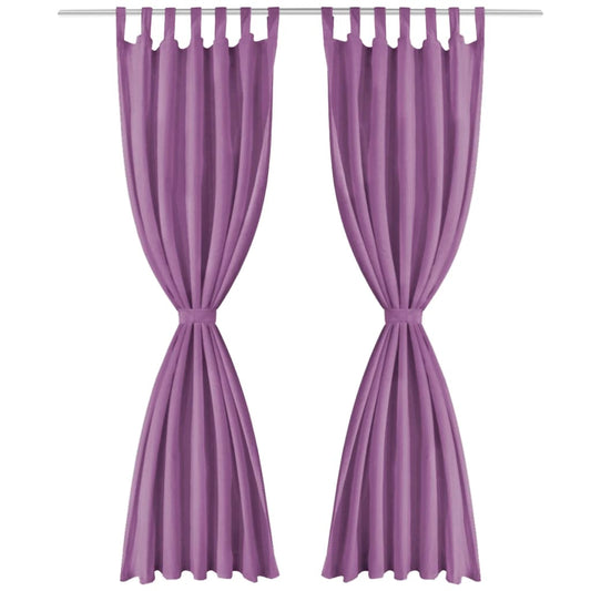 vidaXL Κουρτίνες με Θηλιές 2 τεμ. Λιλά 140 x 225 εκ από Microsatin