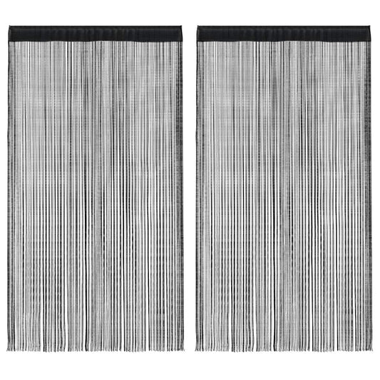 vidaXL Κουρτίνες με Κρόσσια 2 τεμ. Μαύρες 140 x 250 εκ.