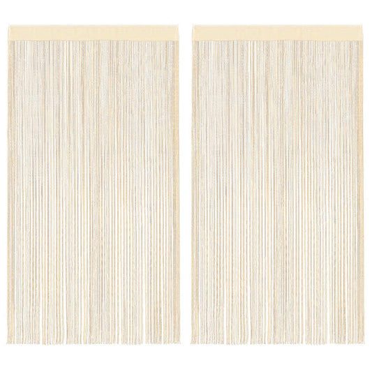 vidaXL Κουρτίνες με Κρόσσια 2 τεμ. Κρεμ 140 x 250 εκ.