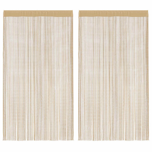 vidaXL Κουρτίνες με Κρόσσια 2 τεμ. Μπεζ 140 x 250 εκ.