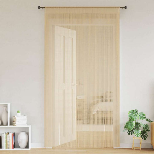 vidaXL Κουρτίνες με Κρόσσια 2 τεμ. Μπεζ 140 x 250 εκ.