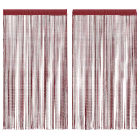 vidaXL Κουρτίνες με Κρόσσια 2 τεμ. Μπορντό 140 x 250 εκ.