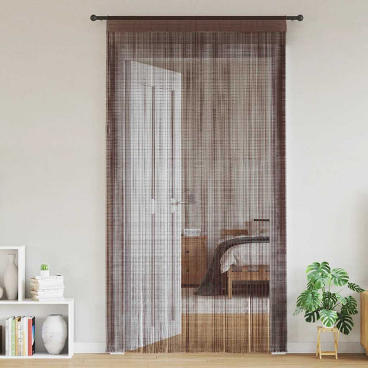 vidaXL Κουρτίνες με Κρόσσια 2 τεμ. Καφέ 140 x 250 εκ.