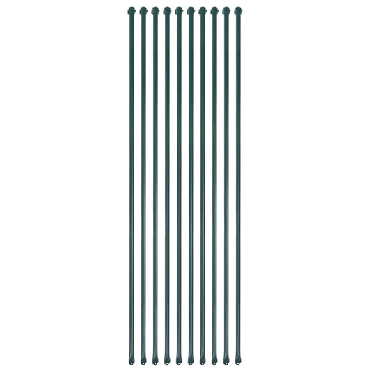 vidaXL Στηρίγματα Φυτών 10 τεμ. Πράσινα 1,5 μ. Μεταλλικά