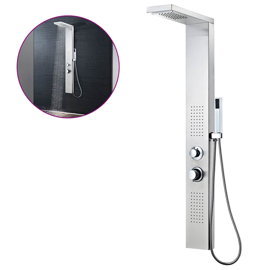 vidaXL Στήλη Ντους Υδρομασάζ Τετράγωνη από Ανοξείδωτο Ατσάλι